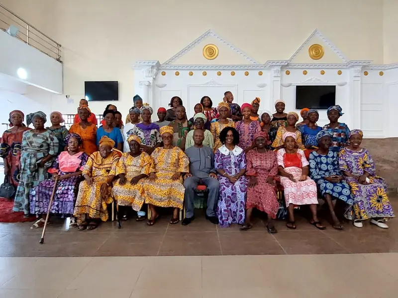Members of Caleb Seniors seated together at a gathering